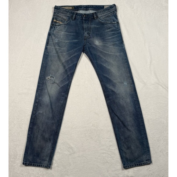 Diesel Jeans 31(32)x32(31) Belther Faded Distressed Stained Regular Slim Tapered - Picture 1 of 15
